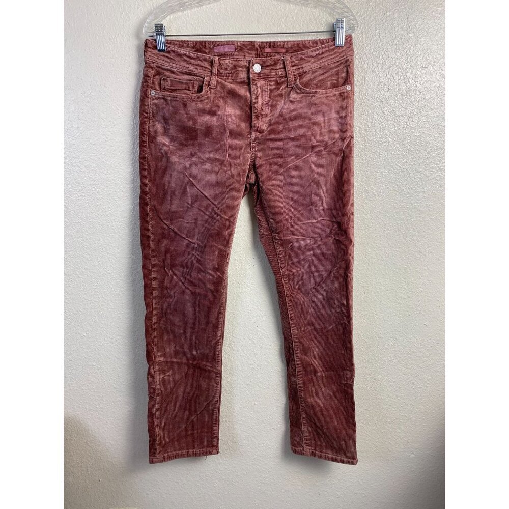 Anthropologie Pilcro Crop Pans 💜 Red Corduroy Women 28 Straight Mauve Classic